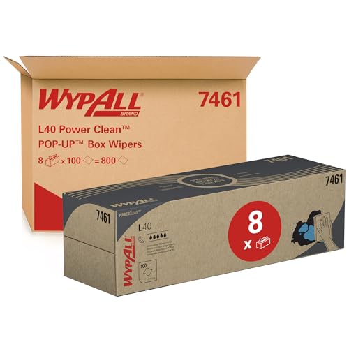 WYPALL* L40 Wischtücher 7461 – 8 POP-UP Boxen mit jeweils 100 weißen, 1-lagigen Tüchern