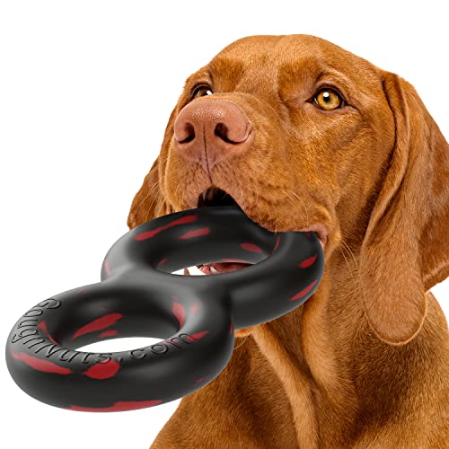 Goughnuts - Hundespielzeug für Aggressive Zerrer - Ziehspielzeug für große Hunde, praktisch unzerstörbar - Das hochbelastbare Dog Toy für viel Beschäftigung - Schwarz