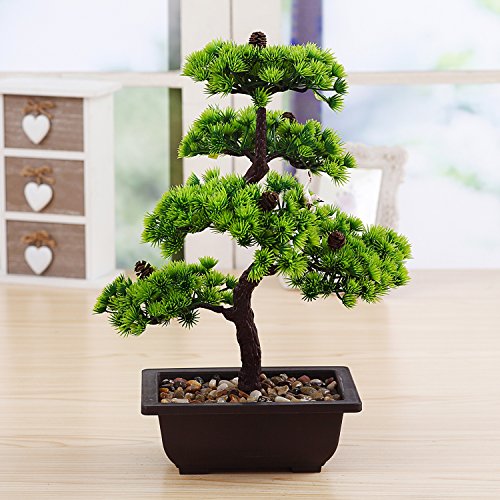 2019 Künstliche Bonsai Baum Pflanze für Büro Zuhause Dekoration, 40cm (Grün), Green