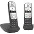 Gigaset A690 Duo DECT Schnurloses Telefon analog Freisprechen, mit Basis, Wahlwiederholung Schwarz