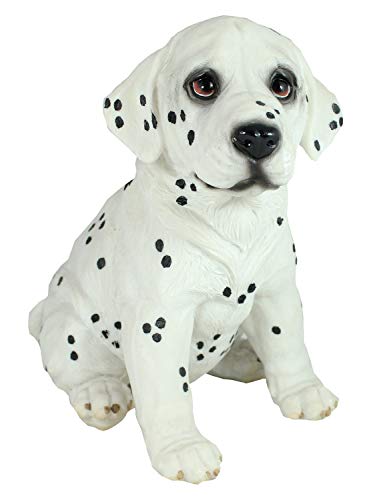 colourliving Dalmatiner Figur Welpe Pauli sitzend Tierfigur lebensecht wirkende Hunde Skulptur Gartenfigur Hundefigur