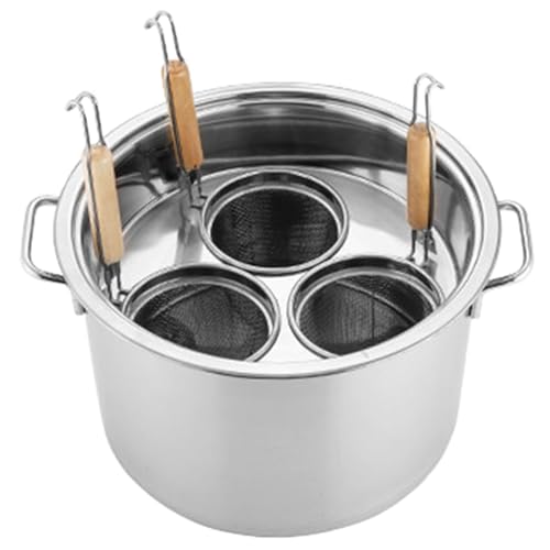 Edelstahl-Nudeltöpfe, Nudelkocher-Kochgeschirrset mit Einsatzsiebkörben und Deckel für das Kochwerkzeug in der Küche zu Hause, im Restaurant, 3 Löcher