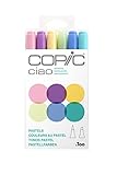 COPIC Ciao Marker Set "Pastels" mit 6 Farben, Allround Layoutmarker, im praktischen Acryl-Display zur Aufbewahrung und einfachen Entnahme