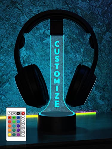YuanDian personalisierte Licht bis Kopfhörer Stand für Schreibtisch, Gaming-Headset-Halter RGB mit 16 Farbe leuchtet für Game Room Decor, Coole Gamer Geschenke für Männer Freund