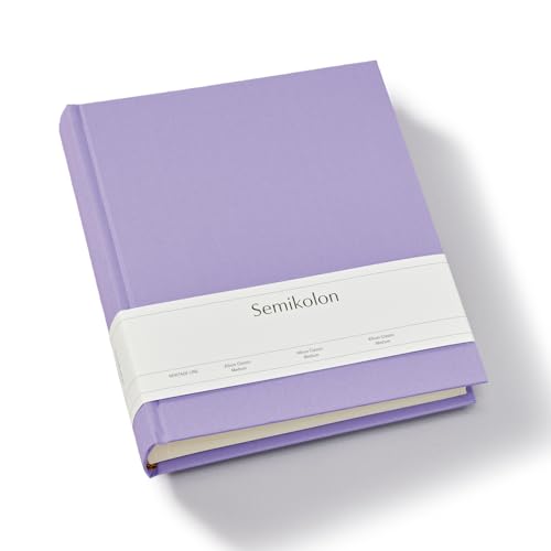Semikolon 369956 Foto-Album Classic Medium – 21,6 x 25,5 cm – 80 Seiten cremefarben, für 160 Fotos – lilac silk lila