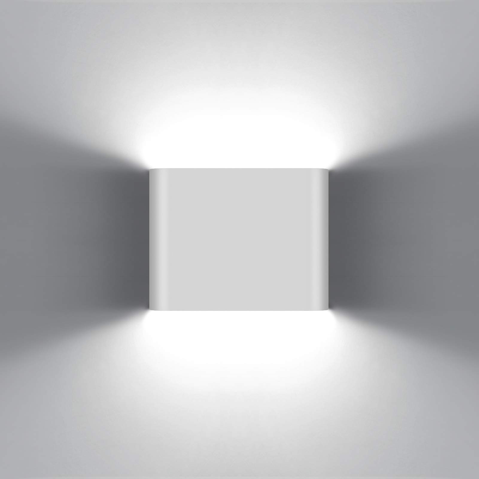 KAWELL 6W Modern Wandlampe LED Wandleuchte Up Down Aluminium Wandbeleuchtung Wasserdicht IP65 Innen Außen für Schlafzimmer Badezimmer Wohnzimmer Flur Treppen Korridor, Weiß 6000K