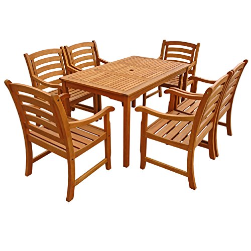 IND-70292-MOSE7 Gartenmöbel Set Montana, Garten Garnitur Sitzgruppe aus Holz - 7-teilig - Tisch + 6 x Stuhl