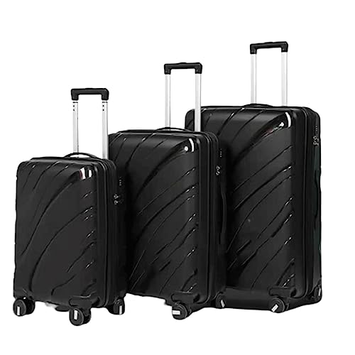 POCHY praktisch Koffer 3-teilige Koffer, großes Fassungsvermögen, Aufbewahrungsgepäck, Reise-Handgepäck, Verstellbarer Trolley-Koffer mit Universalrädern leicht zu bewegen