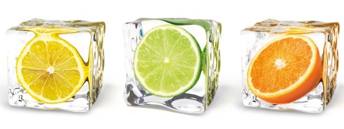 Eurographics DG-DT5078 Deco Glass, Glasbild, Fruits In Cubes, 30 x 80 cm