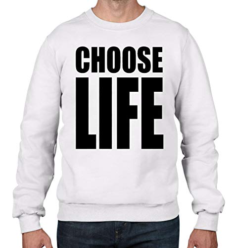 Choose Life Fancy Dress Wham Herren Sweatshirt Pullover, Weiß, Small