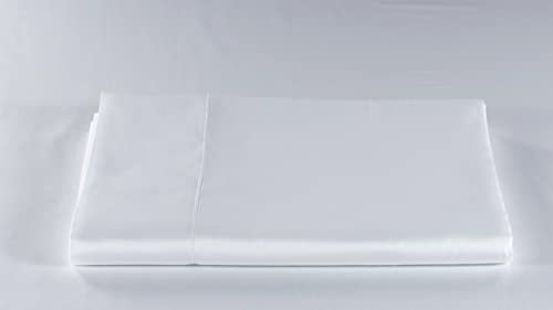 LENZUOLISSIMI - Bettlaken für Einzelbett aus Baumwollsatin, 300 Fäden, 180 x 290 cm,, Weiß