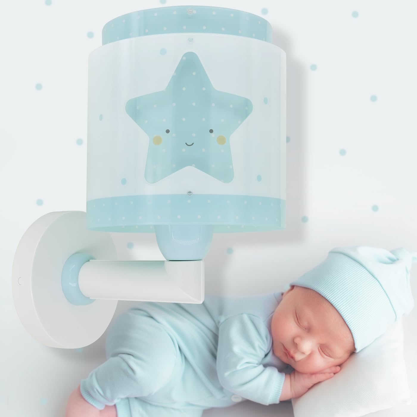 Dalber kinder Wandlampe, Kinderlampe Wandleuchte kinderzimmer Baby Dreams Stern Blau, 76019T, E27
