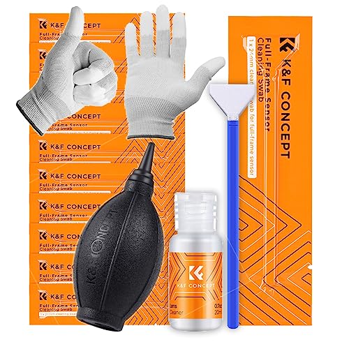 Minadax KF Sensor Reinigungs-SET Vollformat 10x 24mm Swabs + Handschuhe + 20ml Reiniger + Blasebalg