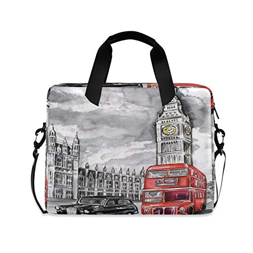 London Big Ben Bus Laptop Bag 16 inch, Portable Sleeve Briefcase Laptop Case Notebook Computer Carrying Case Bag for Women Men