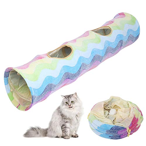 Sugoyi Voller Spaß Katzentunnel Spielzeug, Katzentunnel, Haustiere für Kätzchen Katzen nach Hause(Colorful)
