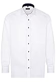 ETERNA Langarm Hemd COMFORT FIT Pinpoint unifarben mit Classic Kent Kragen- Gr. 45 EU, Weiß
