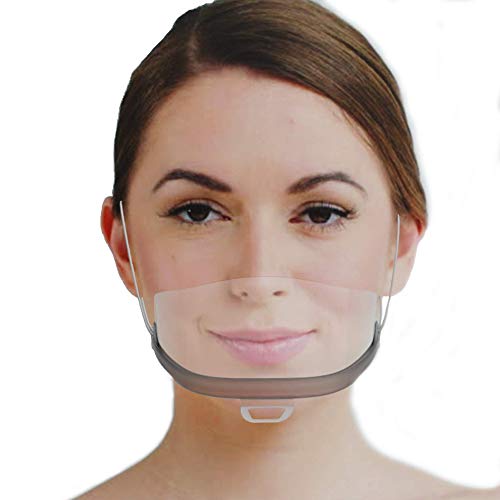 Urhome 50 x Gesichtsvisier aus Kunststoff | Schutzvisier in Transparent | Universal Gesichtsschutz | Visier zum Schutz vor Flüssigkeiten | Face Shield für Mund Nase