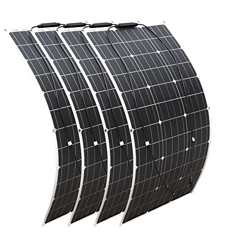 Solar Panel 400w Flexible Monocrystalline Solar Panel Module Ultra Thin and Waterproof for Motorhome, Roofs,12V Battery and Uneven Surfaces(4)