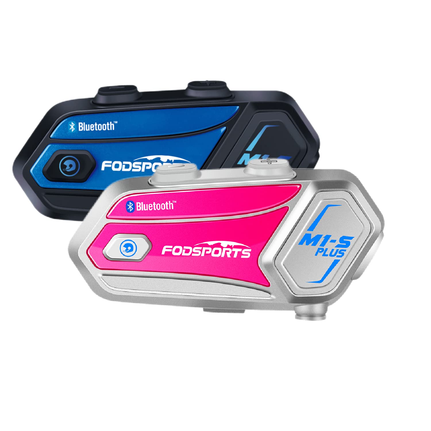 Fodsports M1-S Plus Motorrad Headset Bluetooth,Intercom Motorrad für 8 Motorräder Helm,Motorrad Kommunikationssystem mit 900mAH Batterie GPS MP3 FM Radio Musik teilen Mikrofon stumm