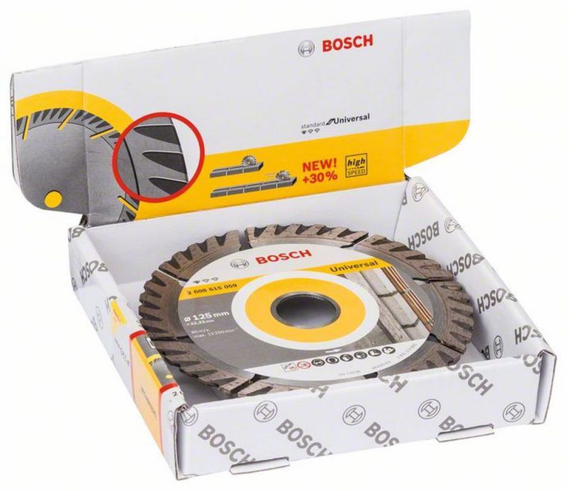 Bosch Diamanttrennscheibe Standard for Universal, 125 x 22,23 x 2 x 10 mm, 10er-Pack 2608615060