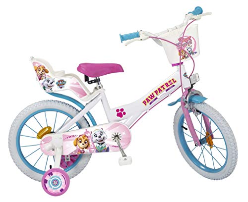 Toimsa 16" 16 Zoll Disney Kinder Mädchen Fahrrad Kinderfahrrad Mädchenfahrrad Rad Bike Paw Patrol Weiss WEIß