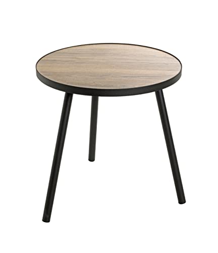 HAKU Möbel Beistelltisch, Metall, schwarz-Eiche, Ø 50 x H 52 cm
