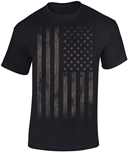 T-Shirt: Stars and Stripes - Camo Style - USA Flagge US-Army - Shirt Herren Damen - Mann Männer Frau-en - Biker - Rock-er - Amerika America - United States - Camouflage - Streetwear - Geschenk (5XL)