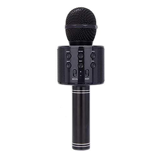 OFAY Handheld Bluetooth-Mikrofon Drahtlose Karaoke-Mikrofon Bluetooth-Lautsprecher Weihnachten Familie Geburtstagsfeier Voice Speaker Kinder Musik Geschenk,Schwarz