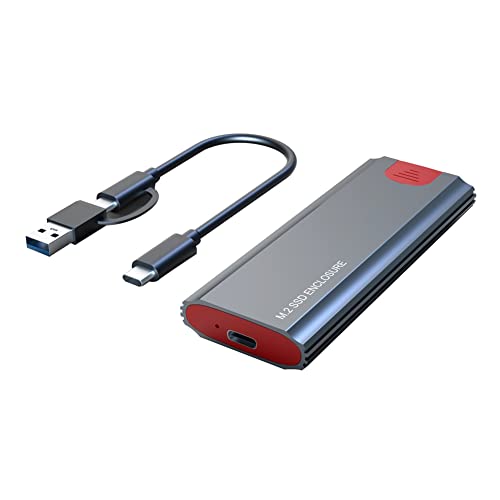 RIVNN M2 SSD-Gehäuse M.2 auf USB 3.1 Gen 2 10 Gbit/s NVMe SSD-Gehäuse für NVMe PCIE M Key/(B+M) Key SSD Festplatte, M2 SSD-Gehäuse OTG