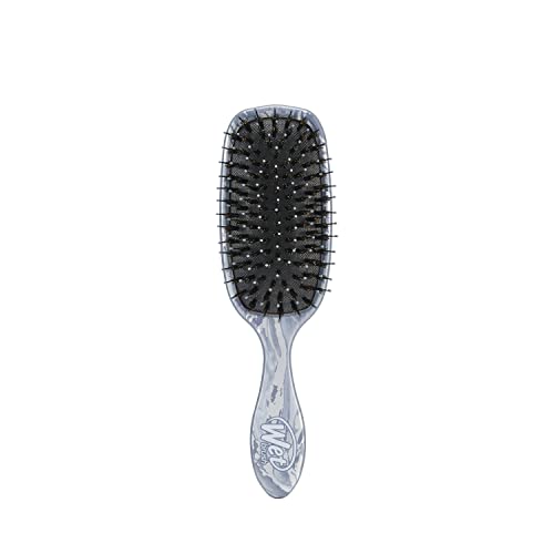 Wet Brush Shine Enhancer Paddle Brush, Marble Silver - Hair Detangler Brush with Ultra Soft Bristles, Infused With Natural Argan Oil, Shiny Detangle & Smooth Hair, Wet or Dry, For All Hair Types