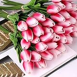 Künstliche Blatt 21pcs / lot Hochzeits-Dekoration Künstliche Blumen Pu Tulip Calla Bouquet Real Touch Gefälschte Flores for Home Store Dekorationen G01-3 Künstliche Blumen (Color : G015)