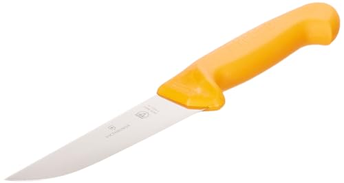 Victorinox Küchenmesser Swibo Abhäutemesser Normaler Schliff breit Orange 14 cm Klingenlänge, 5.8421