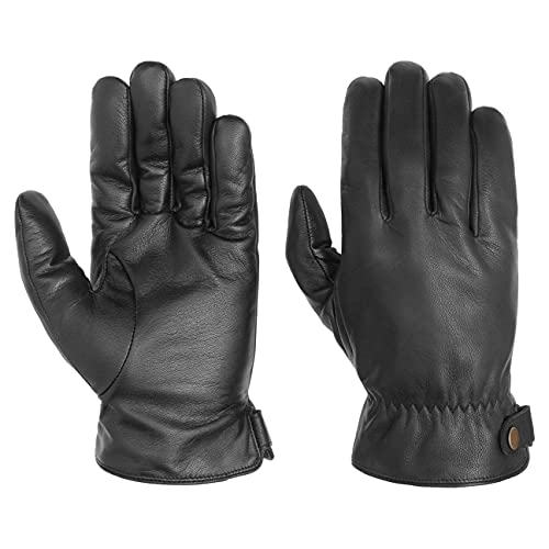 Stetson Conductive Lederhandschuhe Handschuhe Herrenhandschuhe Fingerhandschuhe Herren - mit Futter Herbst-Winter - 9 HS schwarz