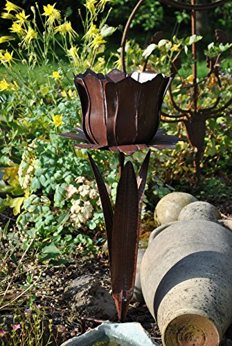 Kunert-Keramik Metallblume,Lotusblüte,kupferfarben,70cm hoch,Mod 2
