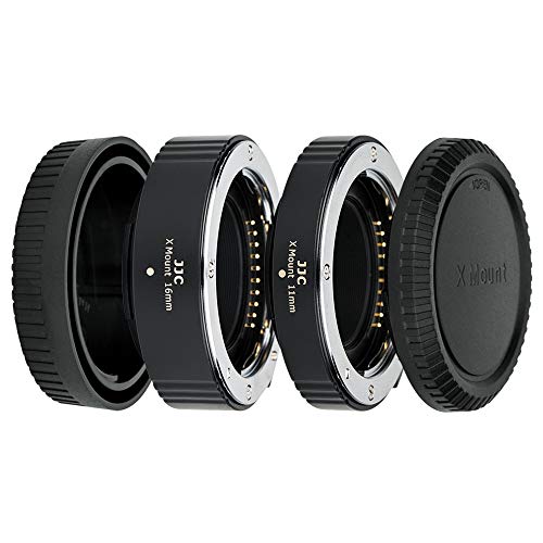 JJC Metall Autofokus-Zwischenringe (AF) mit TTL-Belichtung für Makrofotographie 11mm und 16mm (Passen für Fujifilm X Mount Kameras)
