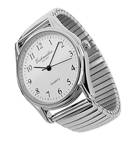 Analoge Unisex-Uhr Eichmüller mit Zugband aus Edelstahl Ø 33,5mm - Silberfarben
