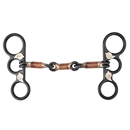 ViaGasaFamido Pferdemundkette, Horse Chew Black Edelstahl Trainingsbit Kupferdraht umwickelt Monat Pferd geschlitzt Kimberwick Trense mit Kette Pferdezubehör