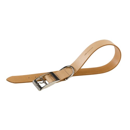 Ferplast 75220951 Hundehalsband Natural C30/55, aus Leder, Breite: 3,0 cm, Halsumfang: 47-55 cm, beige