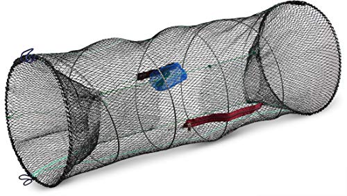 Storfisk fishing & more XXL Köderfischreuse extragroß (90 cm x 40 cm) mit Futtertasche und Öffnung zur Fischentnahme inkl. 3 m Schnur, Stück:1 Stück