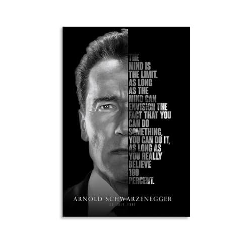 YBRAVO Arnold Schwarzenegger Quotes Poster Dekorative Malerei Leinwand Wandkunst Wohnzimmer Poster Schlafzimmer Malerei,Wandkunst Bilddruck Moderne Familienzimmer Dekor 20x30inch(50x75cm)