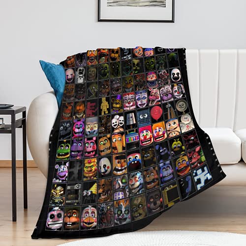 HYN FNAF's Five Nights at Freddy's Blanket FNAF Flanelldecke für Bett, warmer und weicher Teppich, Geschenk, 100 x 130 cm