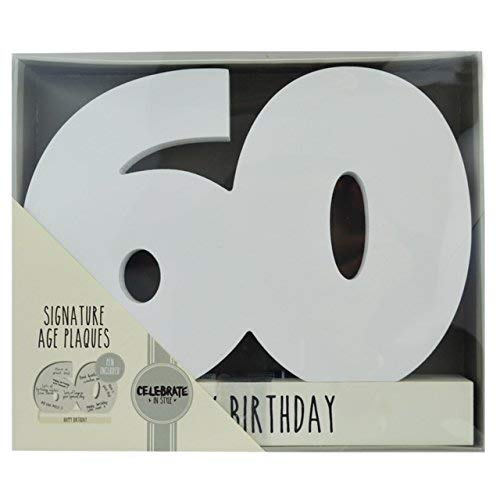 Xpressions Celebrate In Style Signaturschild 60, Geburtstagsgeschenk, in Geschenkverpackung, Holzwerkstoff, Nicht zutreffend
