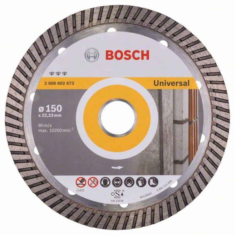 Bosch Diamanttrennscheibe Best for Universal Turbo, 150 x 22,23 x 2,4 x 12 mm 2608602673