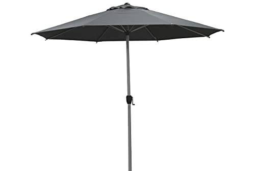 SORARA® Lyon Rund Sonnenschirm Parasol | Ø 300 cm | Grau | Kippbar