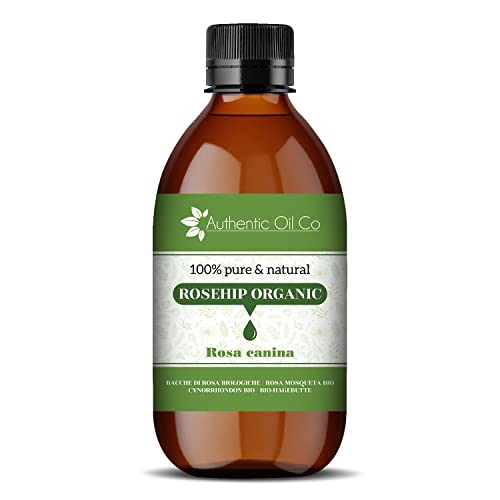 Reines und natürliches Bio-Hagebuttenöl, kaltgepresst, für Veganer geeignet und ohne Tierversuche hergestellt, Haut-, Haar-, Körperpflege (500 ml)