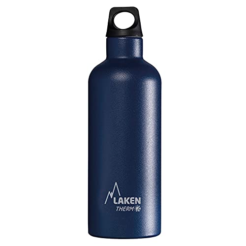 Laken Unisex – Erwachsene Futura Thermo 0,5 Liter, BPA frei, wiederverwendbar, recyelbar (schmale Öffnung) Lakenflasche 0,5 l, Blau, 0.5 L