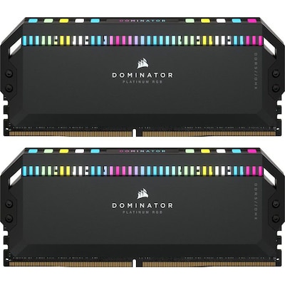 Corsair DOMINATOR PLATINUM RGB DDR5 32GB (2x16GB) 5200MHz C40 Intel Optimierte Desktop-Arbeitsspeicher (Patentierte DHX-Kühlung von CORSAIR, 12 Leuchtstarke CAPPELIX RGB LEDs) Schwarz