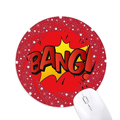 Bang Exclamation Spark Wheel Mouse Pad Round Red Rubber