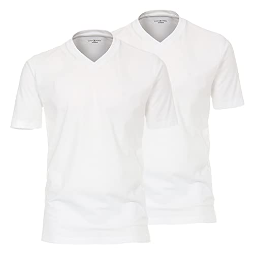 V-Ausschnitt T-Shirt Doppelpack weiß Casamoda Übergröße, XL Größe:2XL