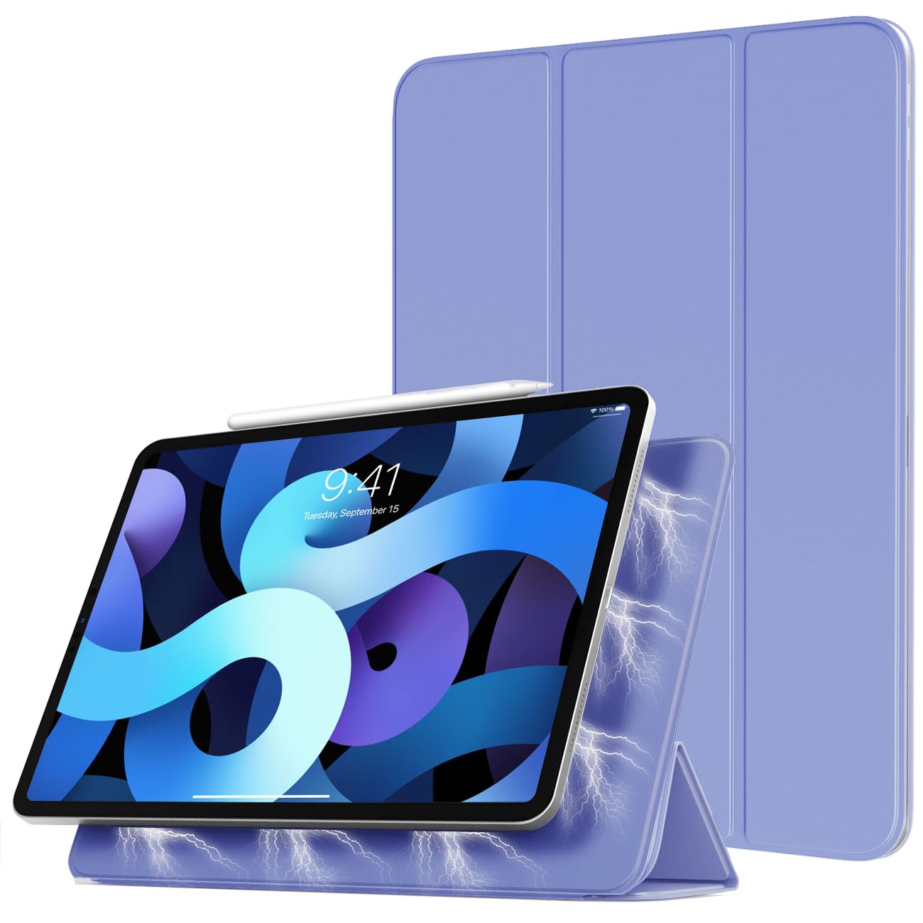 TiMOVO Magnetische Hülle für iPad Air 5. Generation 10,9 Zoll 2022/iPad Air 4. Generation 10,9 Zoll 2020/iPad Pro 11 Zoll 2018, Schutzhülle Unterstützt 2. Gen iPencil Aufladen - Lavendel Violett